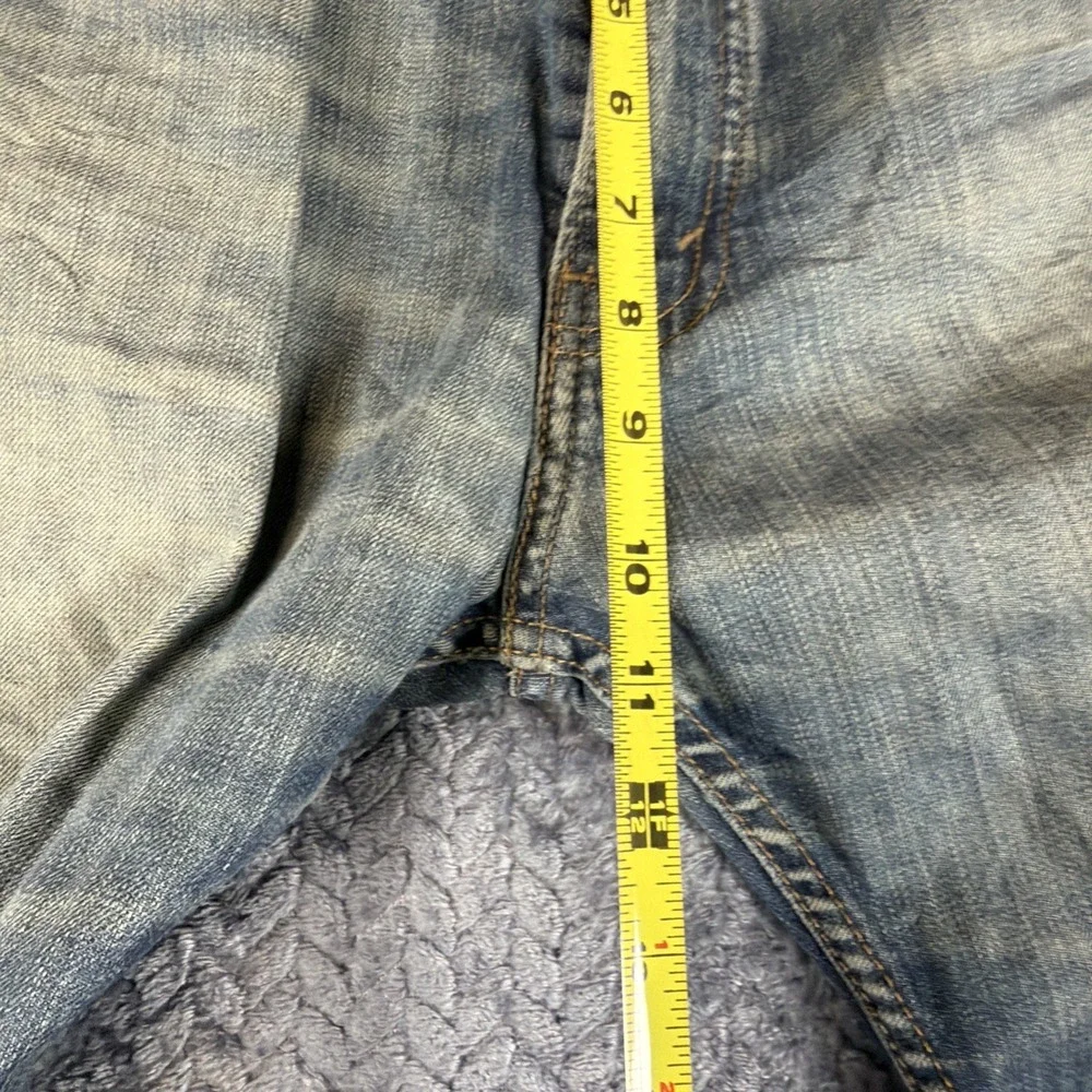 Levis 504 Jeans Adult 34x32 Blue Red Tab Denim Medium Wash Straight Distressed‎